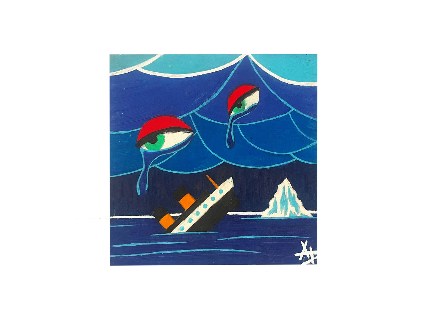 "Lost in the Heart of the Ocean" Wood Panel Acrylic Painting