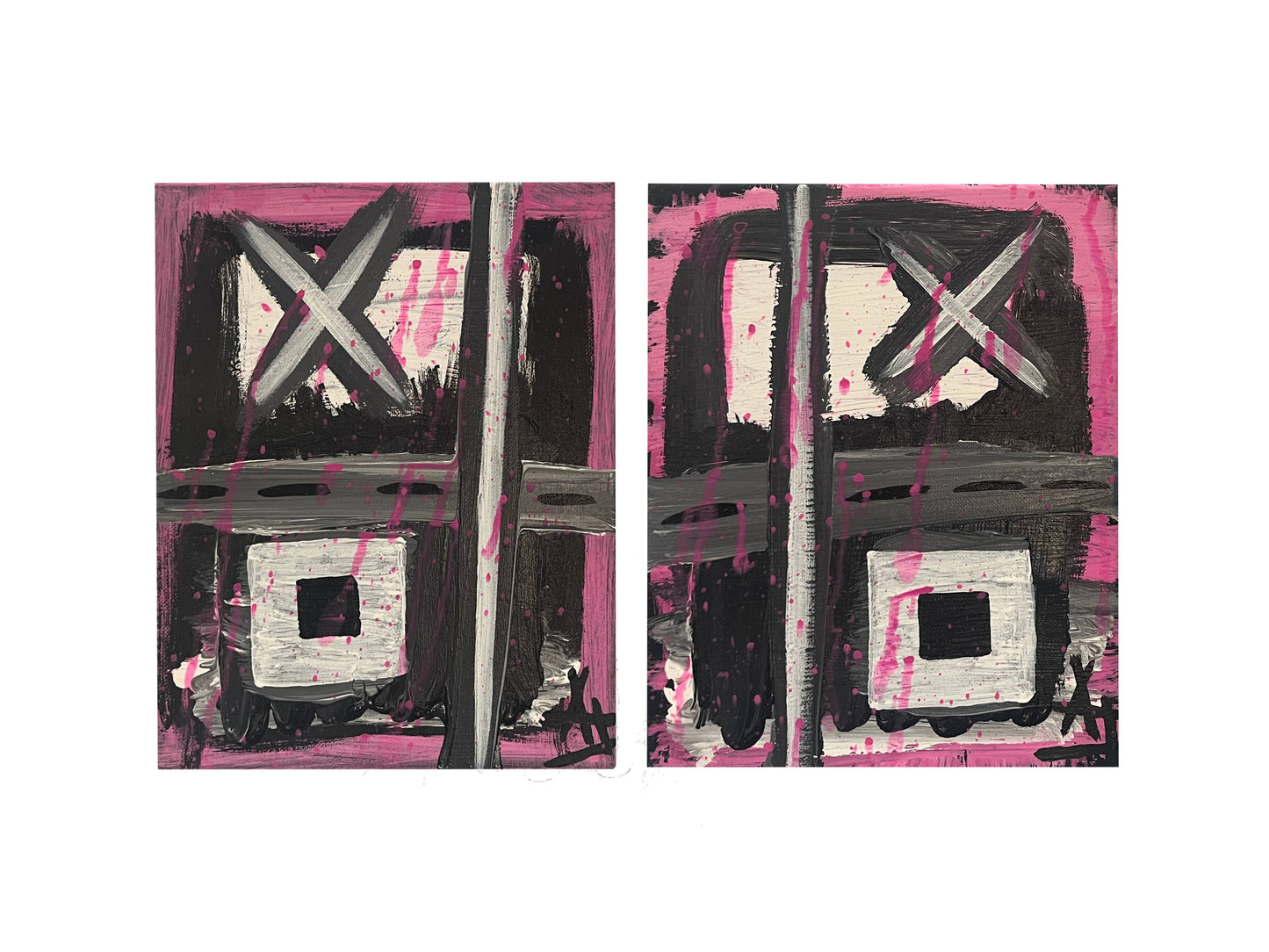 "Untitled (Twins)" Abstract Diptych Painting